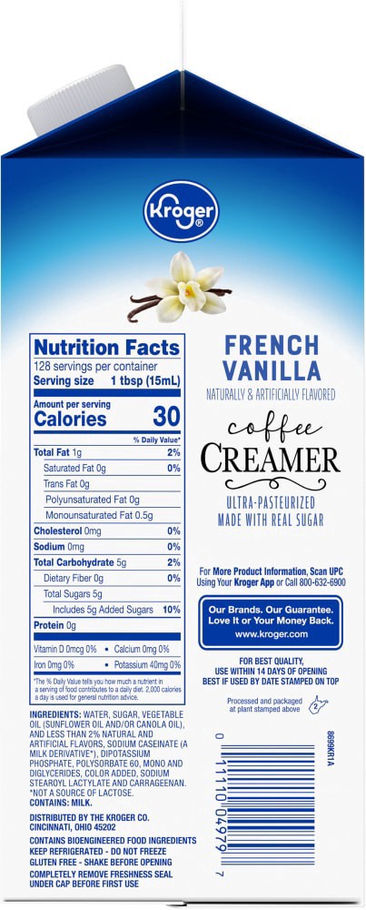 slide 2 of 2, Kroger French Vanilla Coffee Creamer - 64 fl oz, 64 fl oz