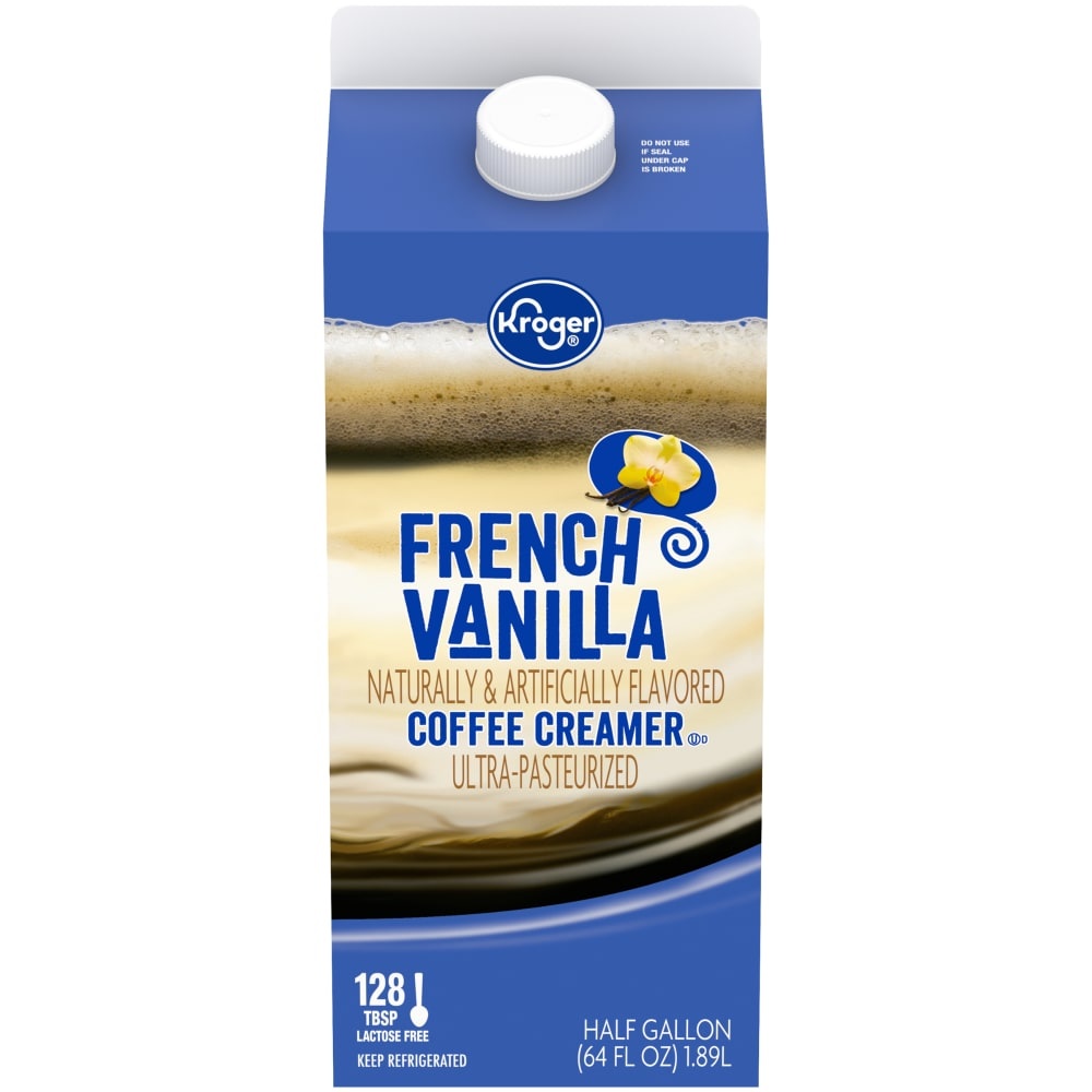slide 1 of 1, Kroger French Vanilla Coffee Creamer, 64 fl oz