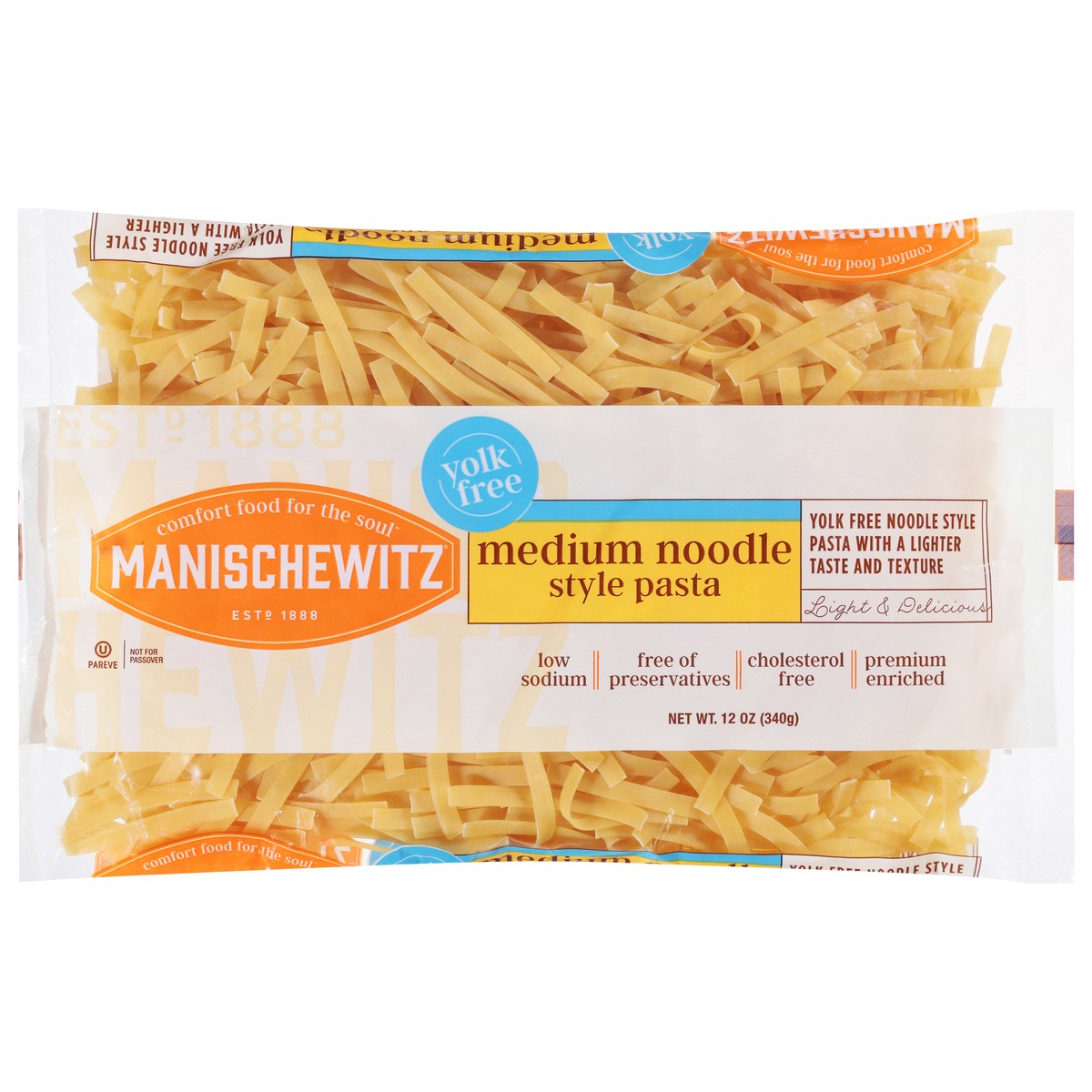 slide 7 of 13, Manischewitz Yolk Free Medium Noodle Style Pasta Medium 12 oz, 12 oz