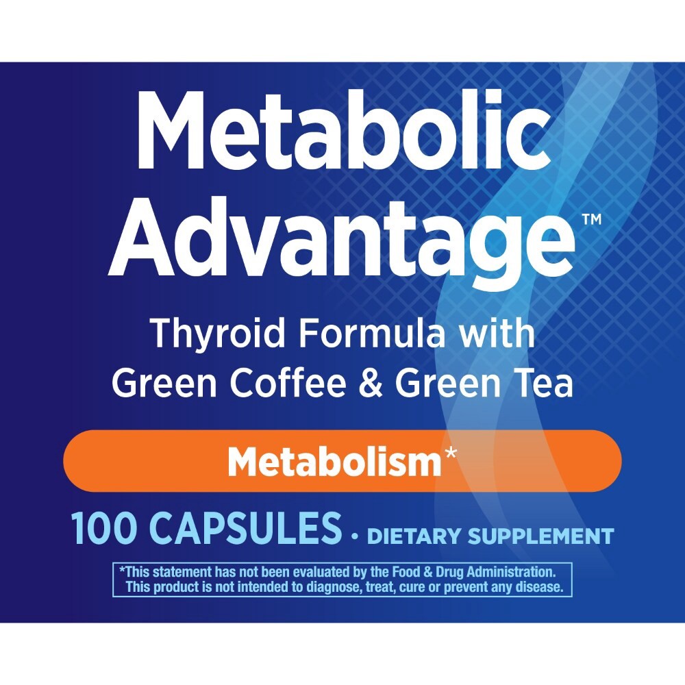 slide 4 of 4, Nature's Way Metabolic Advantage™ Thyroid Formula with Green Coffee and Green Tea, 100 Count, 100 ct