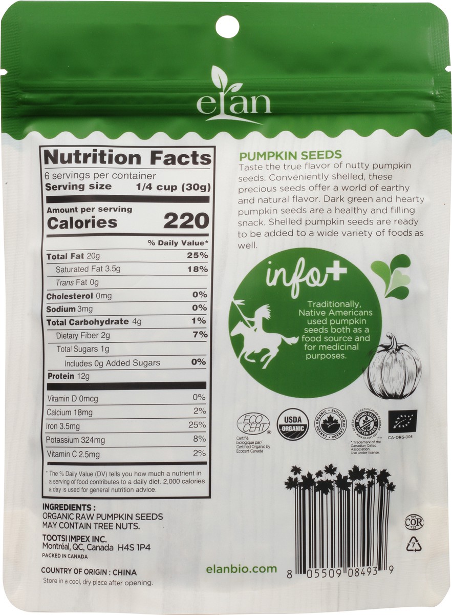 slide 2 of 12, Elan Organic Pumpkin Seeds 6.5 oz, 6.5 oz