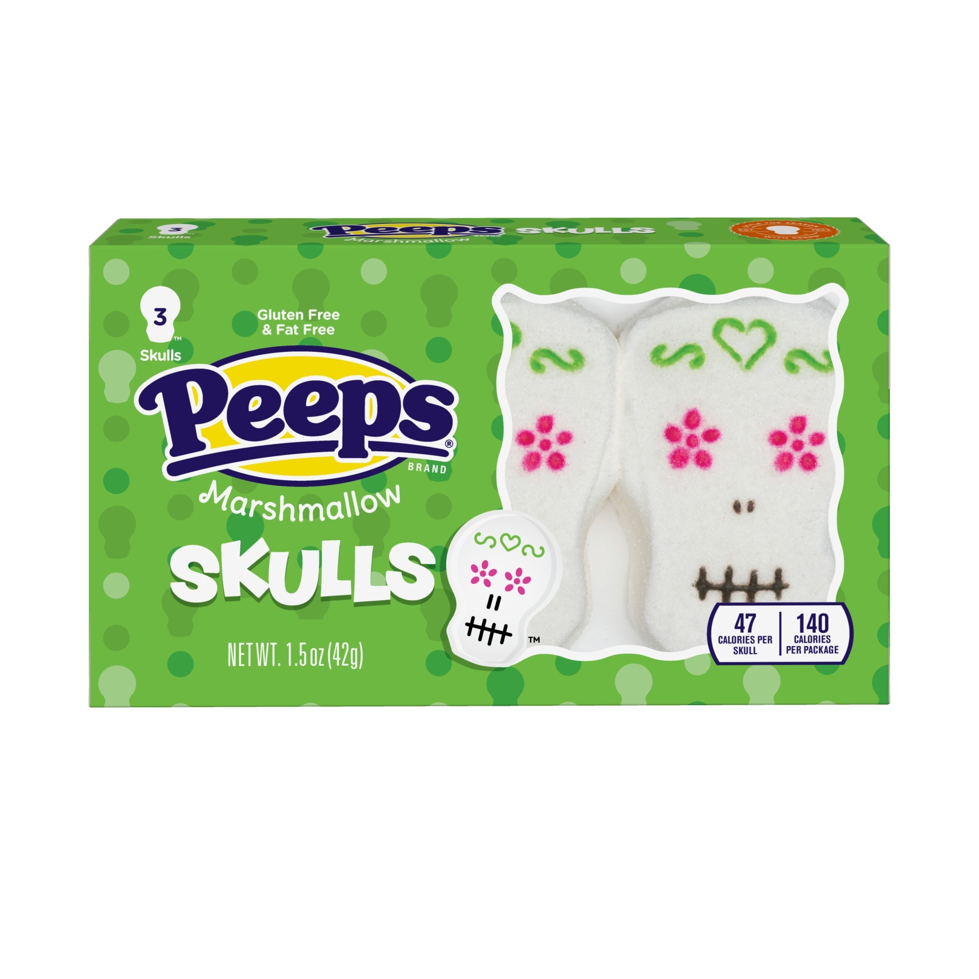 slide 1 of 1, Peeps Marshmallow Skulls, 1.5 oz