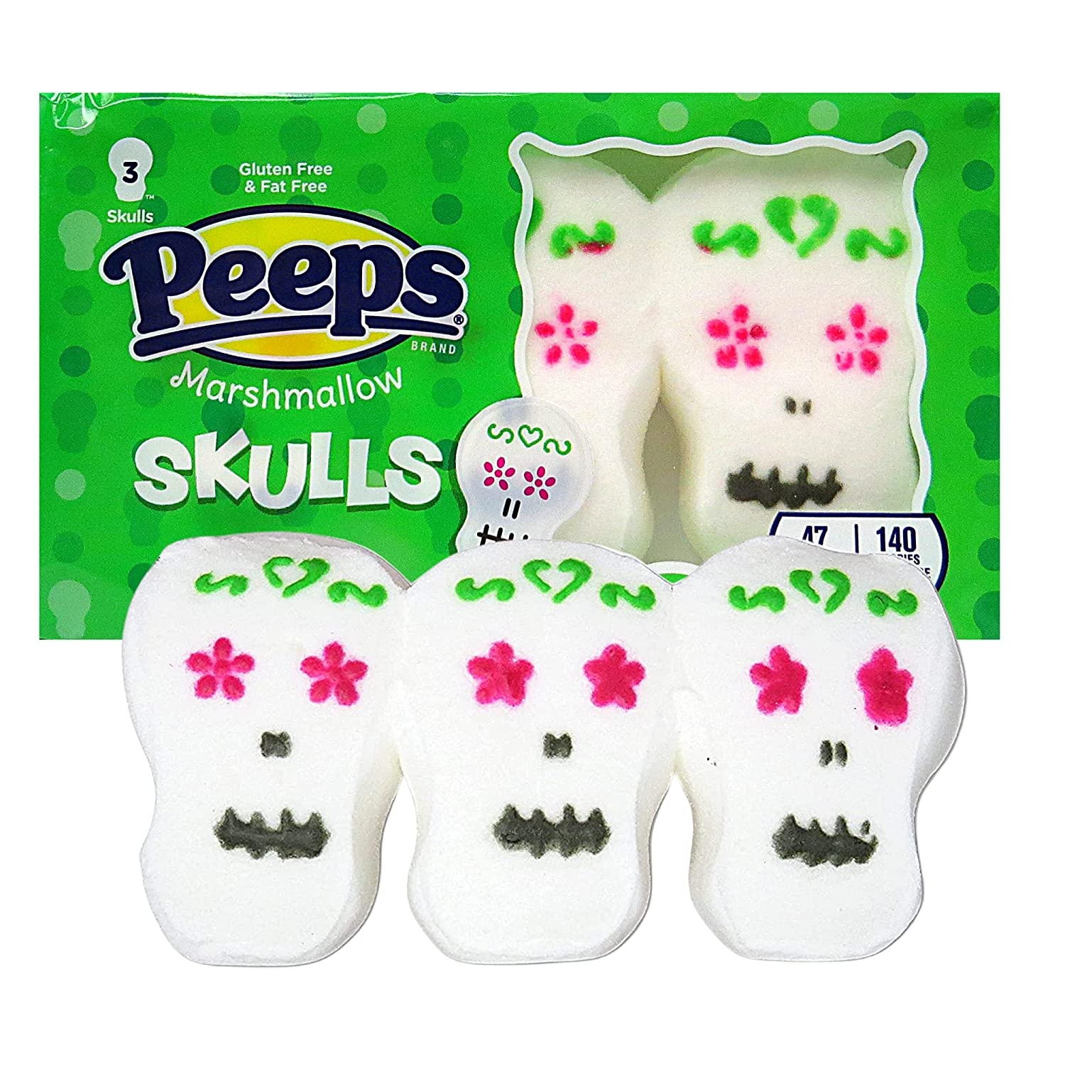 slide 1 of 1, Peeps Marshmallow Skulls, 1.5 oz