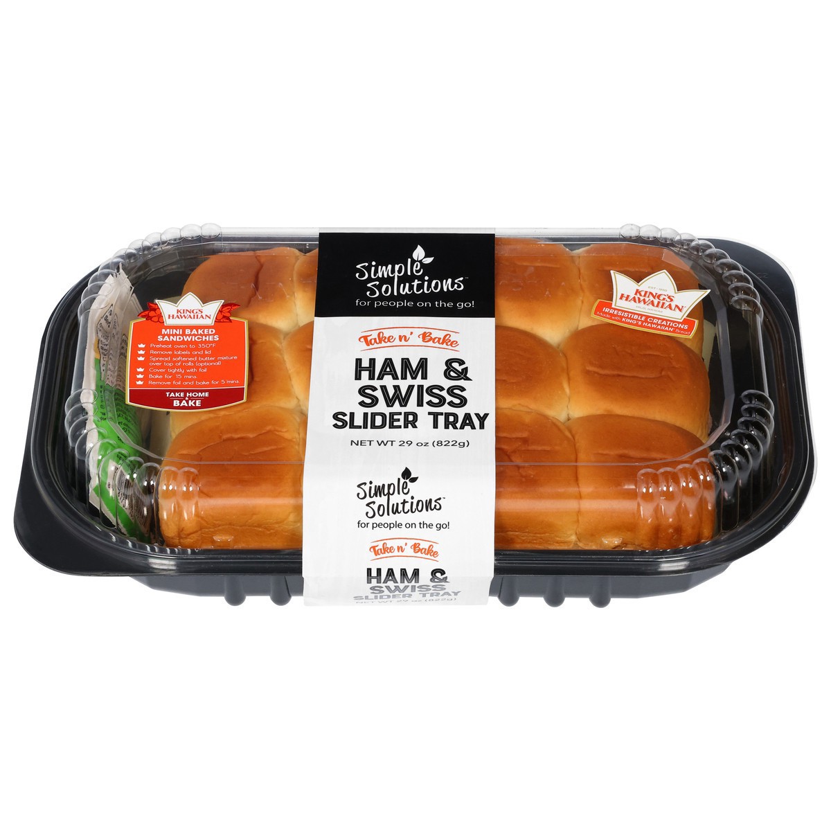 slide 2 of 14, Simple Solutions Take n' Bake Ham & Swiss Slider Tray 29 oz, 29 oz