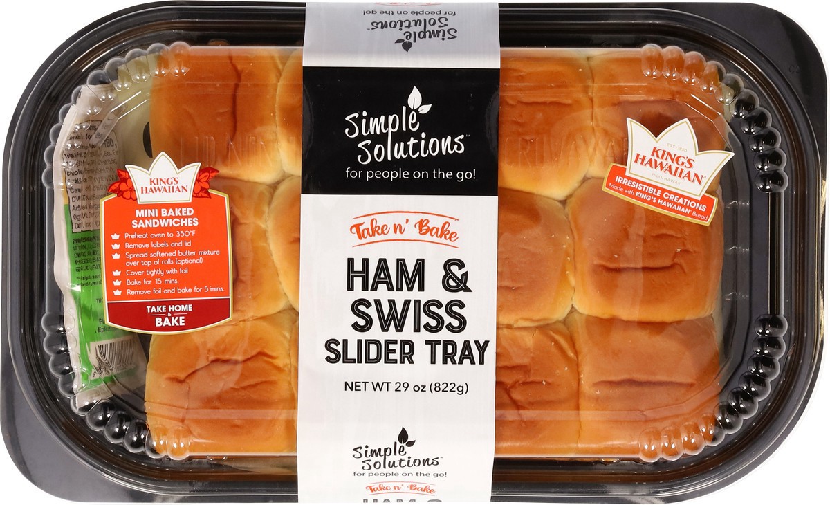 slide 3 of 14, Simple Solutions Take n' Bake Ham & Swiss Slider Tray 29 oz, 29 oz