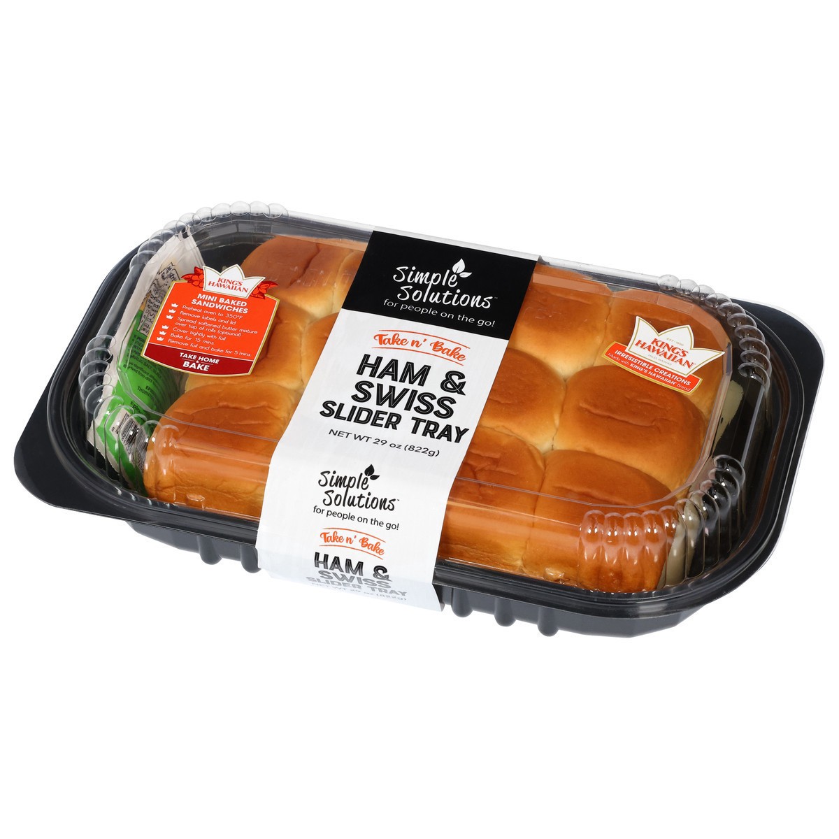 slide 11 of 14, Simple Solutions Take n' Bake Ham & Swiss Slider Tray 29 oz, 29 oz