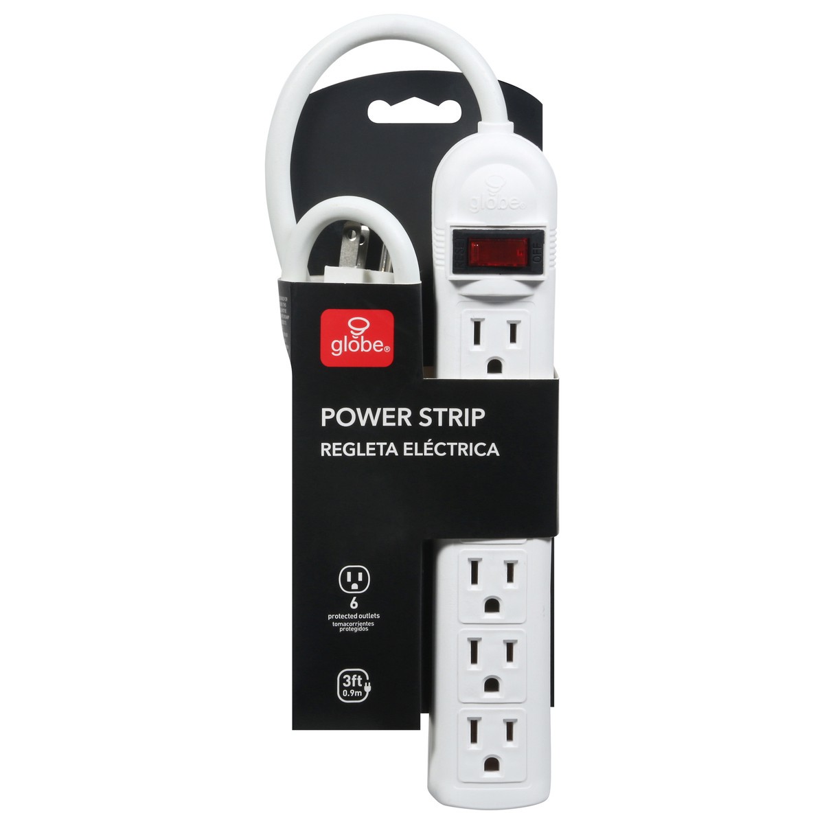 slide 1 of 9, Globe 3 Feet Power Strip 1 ea, 1 ct