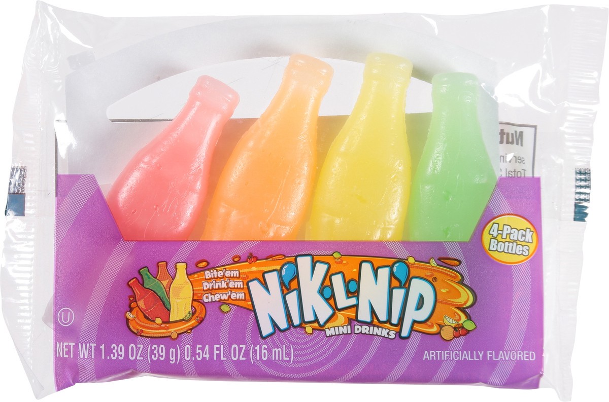 slide 8 of 9, Nik-L-Nip Nik L Nip Bottles Wax Candy 4Pk, 0.05 oz