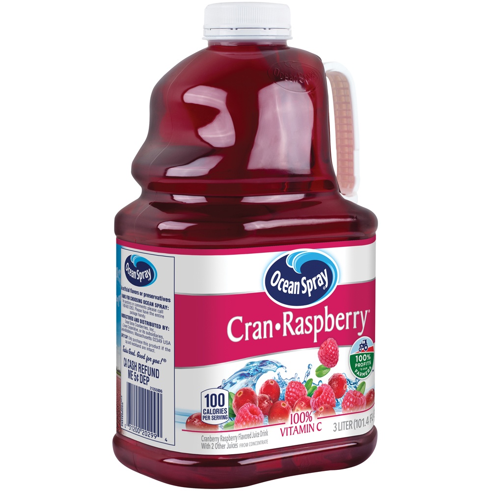 slide 2 of 5, Ocean Spray Cran Raspberry Juice Drink, 3 liter