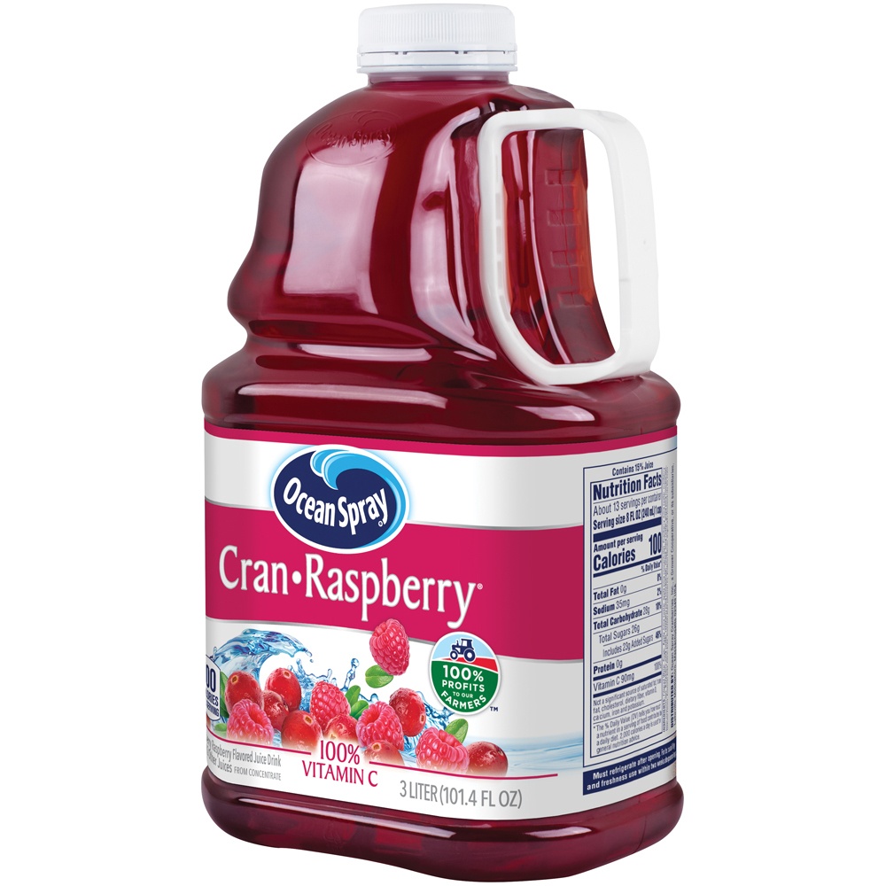 slide 3 of 5, Ocean Spray Cran Raspberry Juice Drink, 3 liter