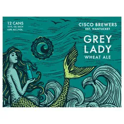 Cisco Brewers Grey Lady Wheat Ale, 12 Pack Beer, 12 fl. Oz. Cans, 4.0% ABV