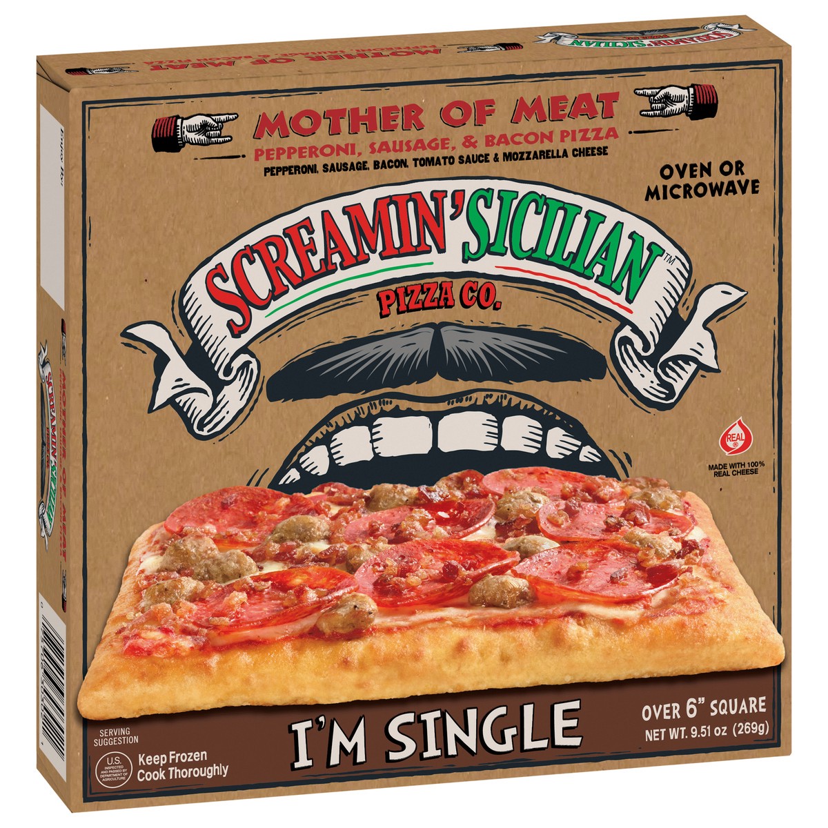 slide 10 of 11, Screamin' Sicilian I'm Single Mother of Meat Pizza 9.51 ea, 9.51 ct