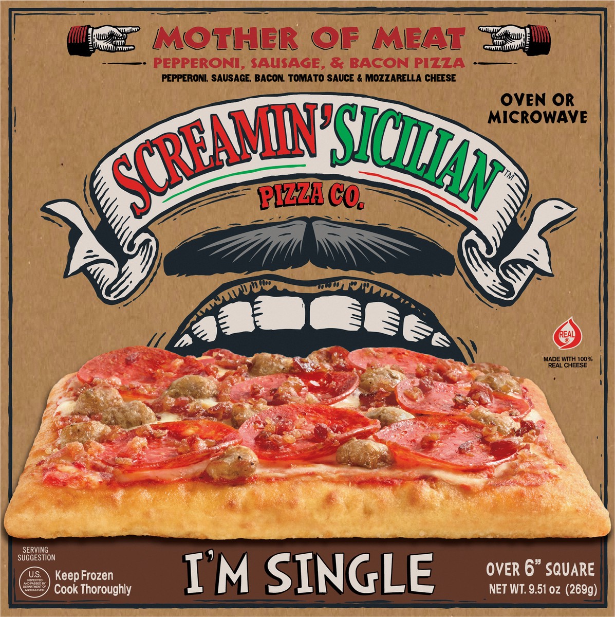 slide 6 of 11, Screamin' Sicilian I'm Single Mother of Meat Pizza 9.51 ea, 9.51 ct