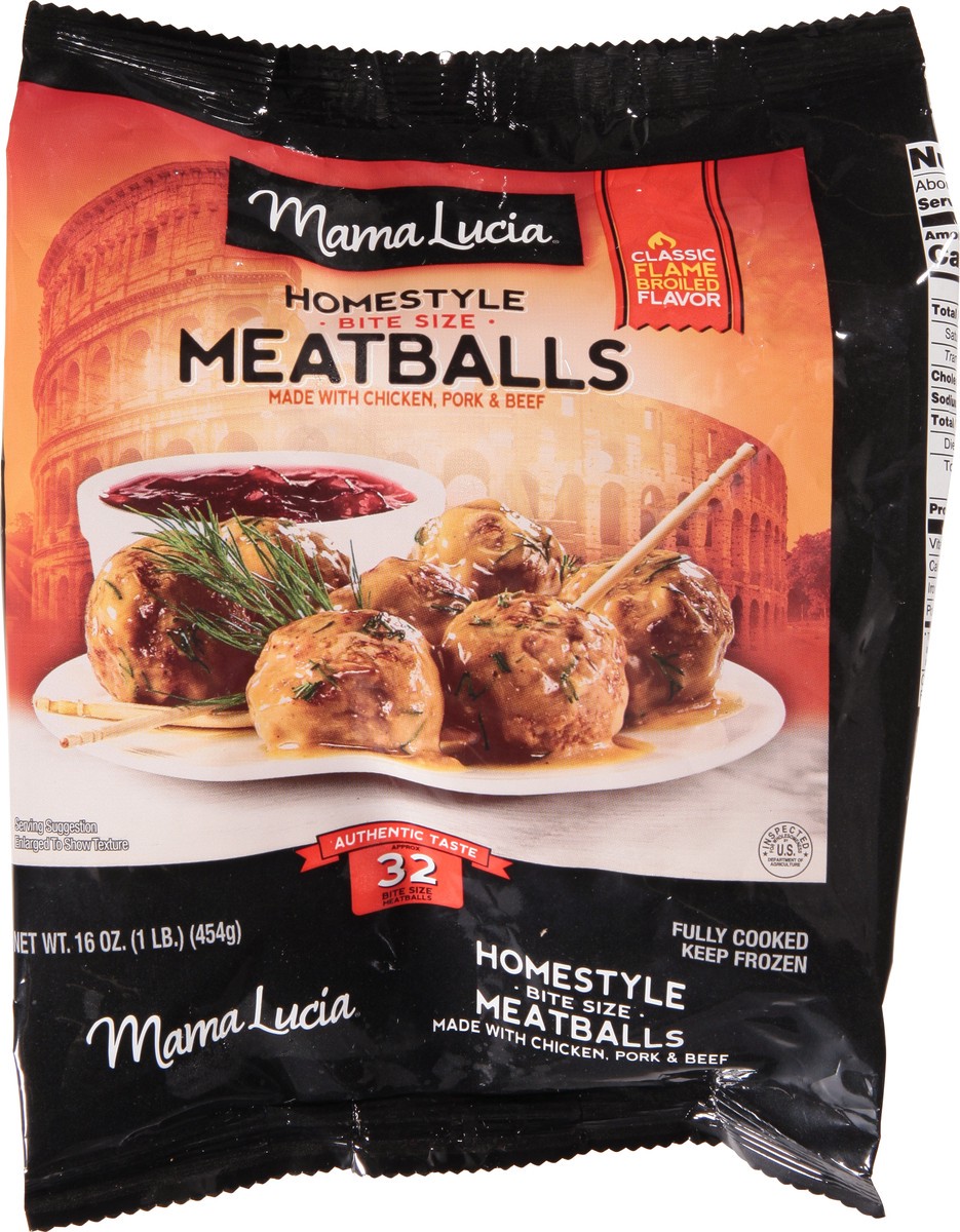 slide 10 of 14, Mama Lucia Bite Size Homestyle Classic Flame Broiled Flavor Meatballs 16 oz, 16 oz