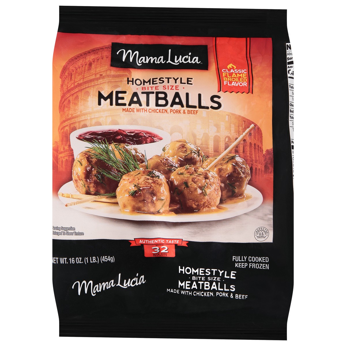 slide 3 of 14, Mama Lucia Bite Size Homestyle Classic Flame Broiled Flavor Meatballs 16 oz, 16 oz