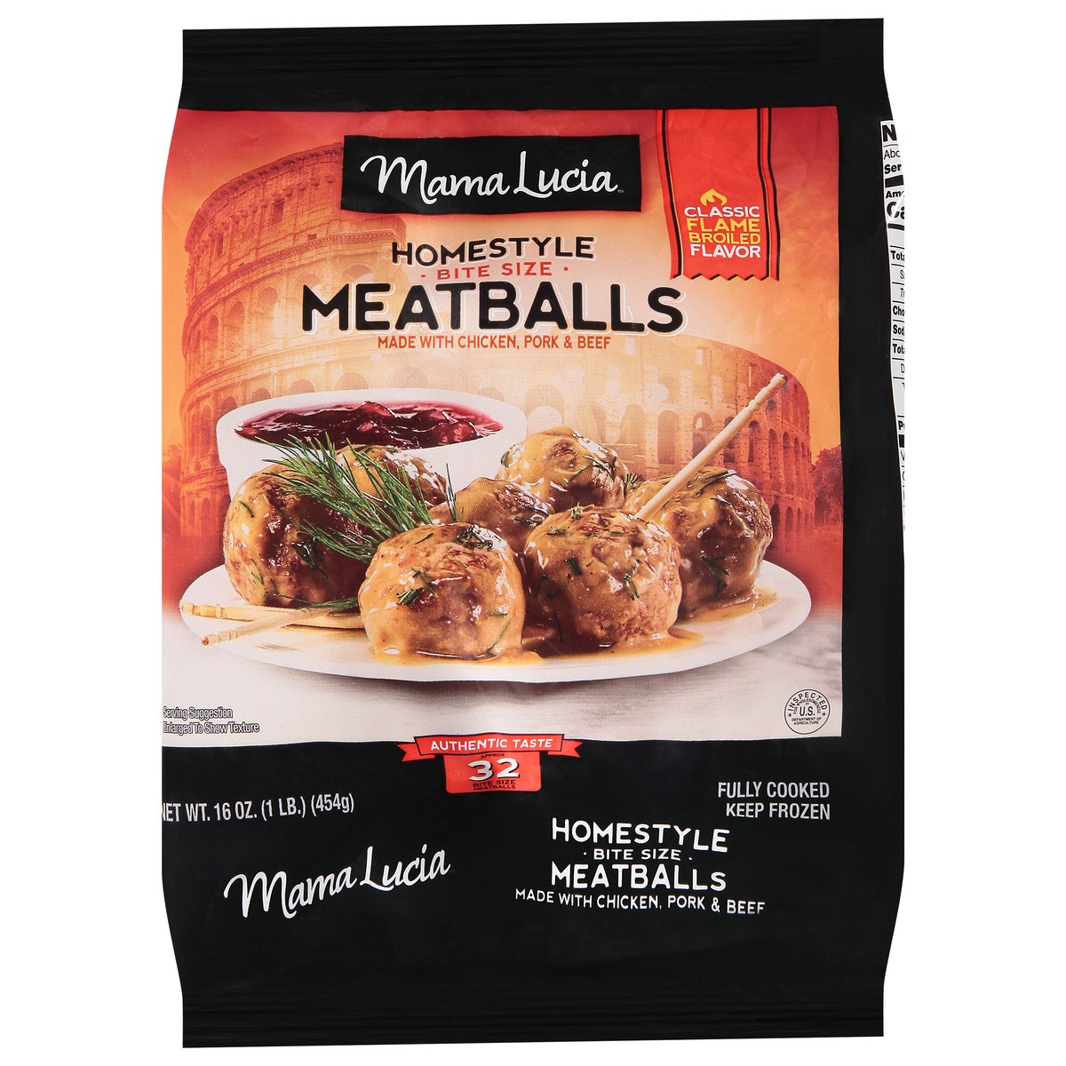 slide 4 of 14, Mama Lucia Bite Size Homestyle Classic Flame Broiled Flavor Meatballs 16 oz, 16 oz