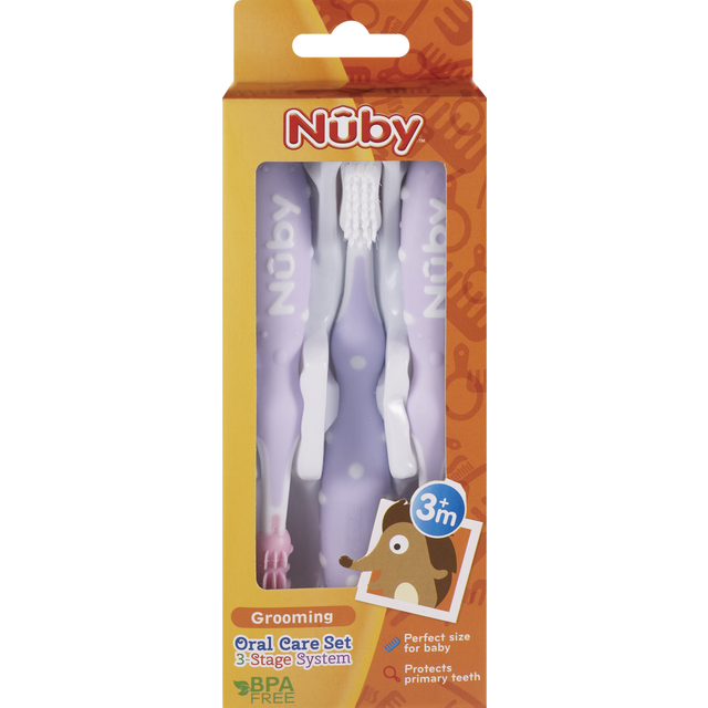 slide 1 of 1, Nuby Oral Care Set 3 Stage System, 1 ct