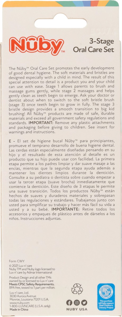 slide 2 of 10, Nuby 3m+ 3-Stage Oral Care Set 1 ea, 1 ct