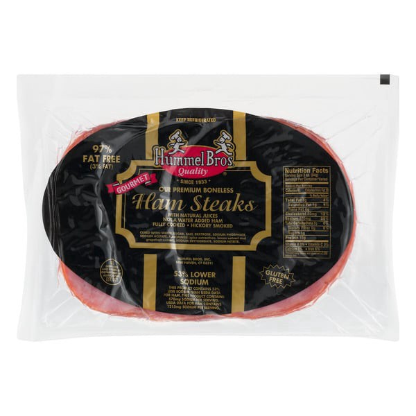 slide 1 of 1, Hummel Bros. Boneless Hickory Smoked Ham Steaks, 16 oz