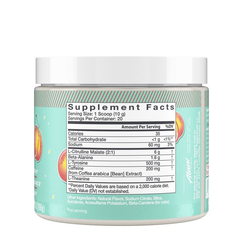 slide 2 of 3, Alani Nutrition Pre-Workout Energy Supplement Powder - Juicy Peach - 6.9oz, 6.9 oz