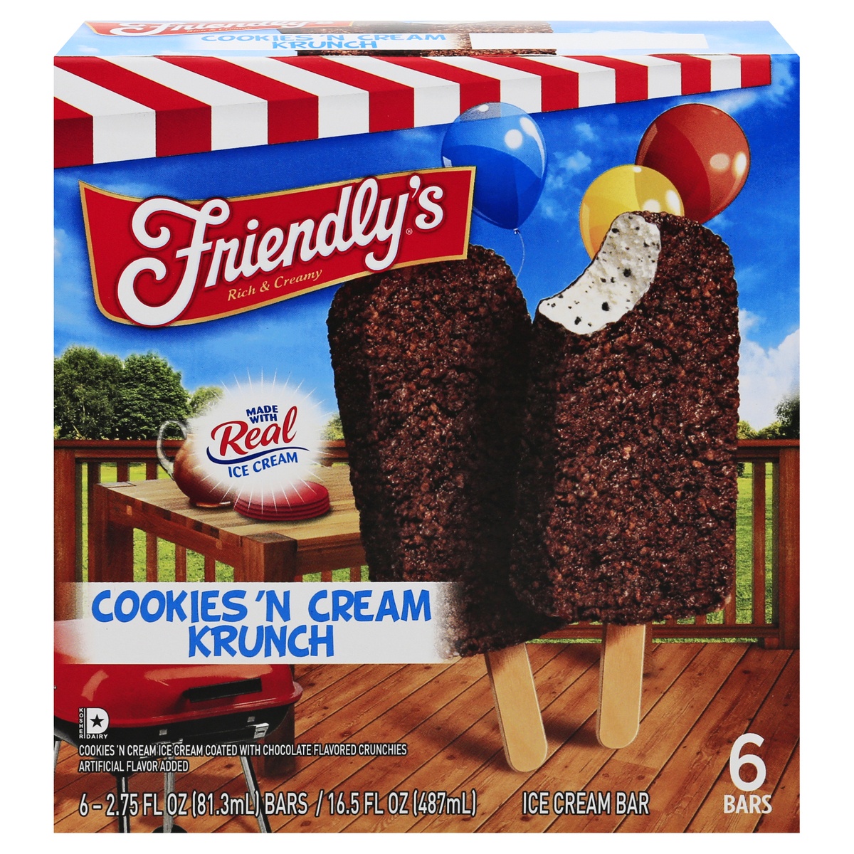 Friendly's Ice Cream Bar, Cookies 'n Cream Krunch 6 ct | Shipt