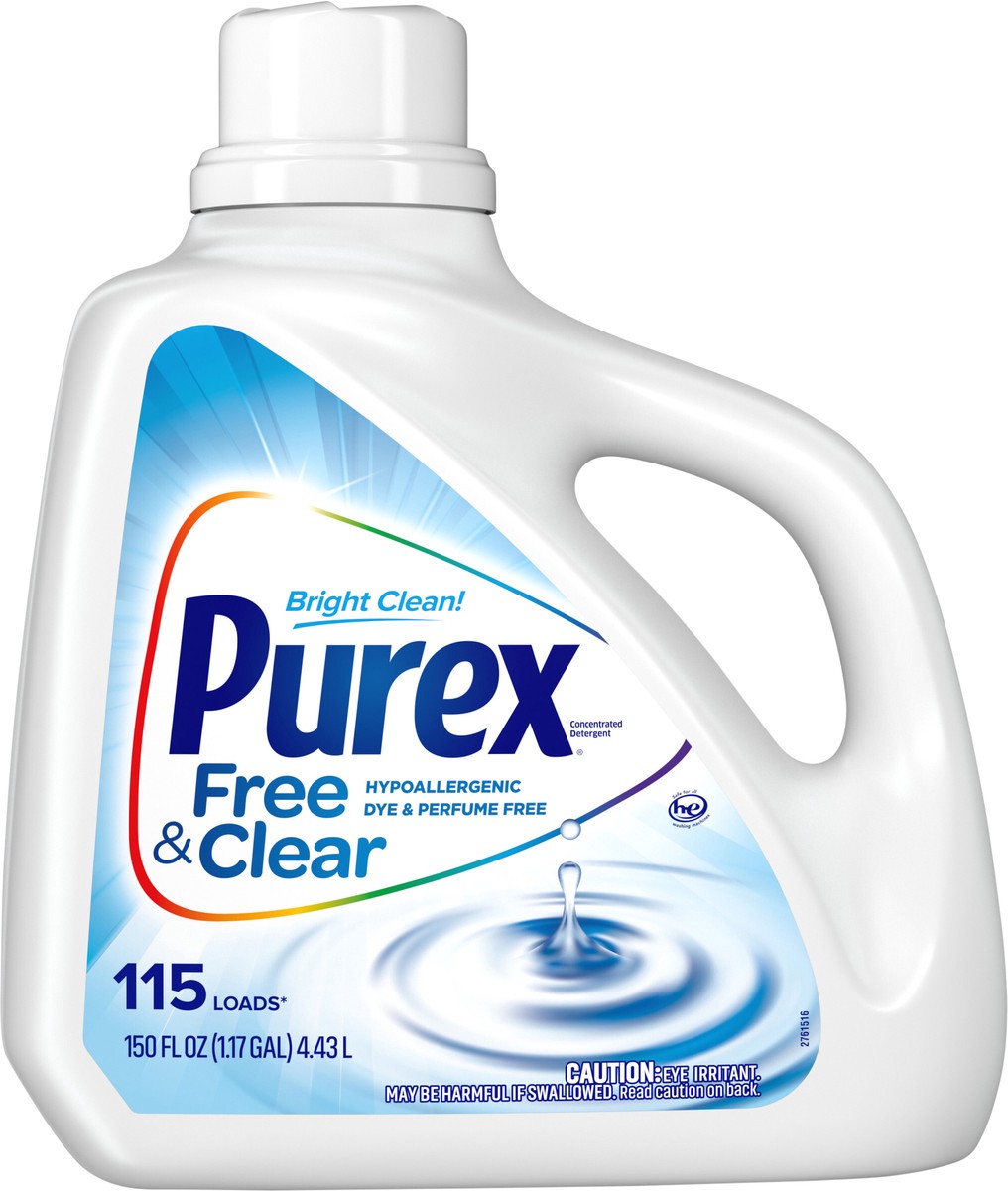 slide 3 of 3, Purex Liquid Laundry Detergent, Free & Clear, 150 Fluid Ounces, 115 Loads, 150 fl oz