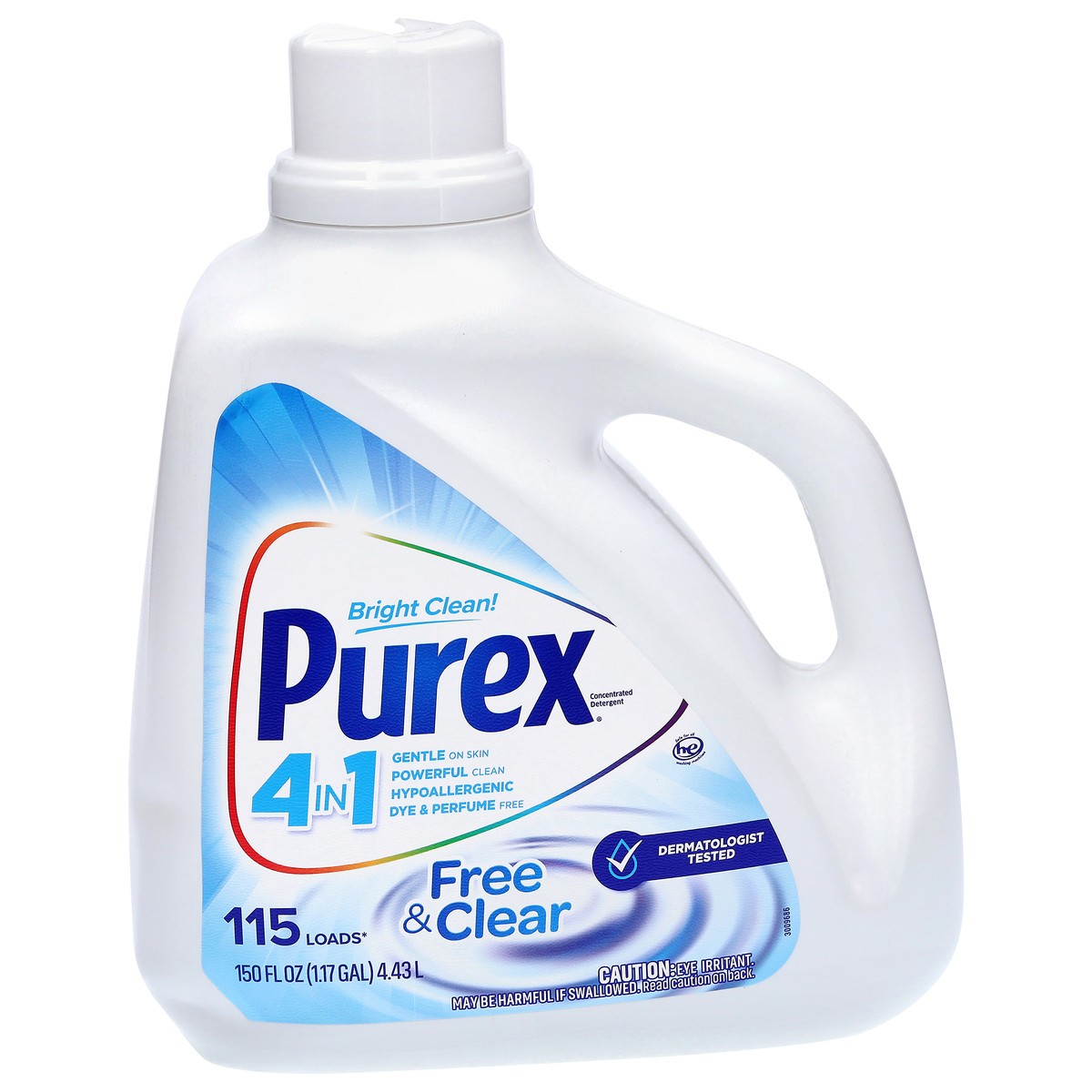 slide 1 of 3, Purex Free & Clear Liquid Laundry Detergent for Sensitive Skin, 150 fl oz, 115 Loads, 150 fl oz