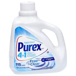 Purex Free & Clear Liquid Laundry Detergent for Sensitive Skin, 150 fl oz, 115 Loads