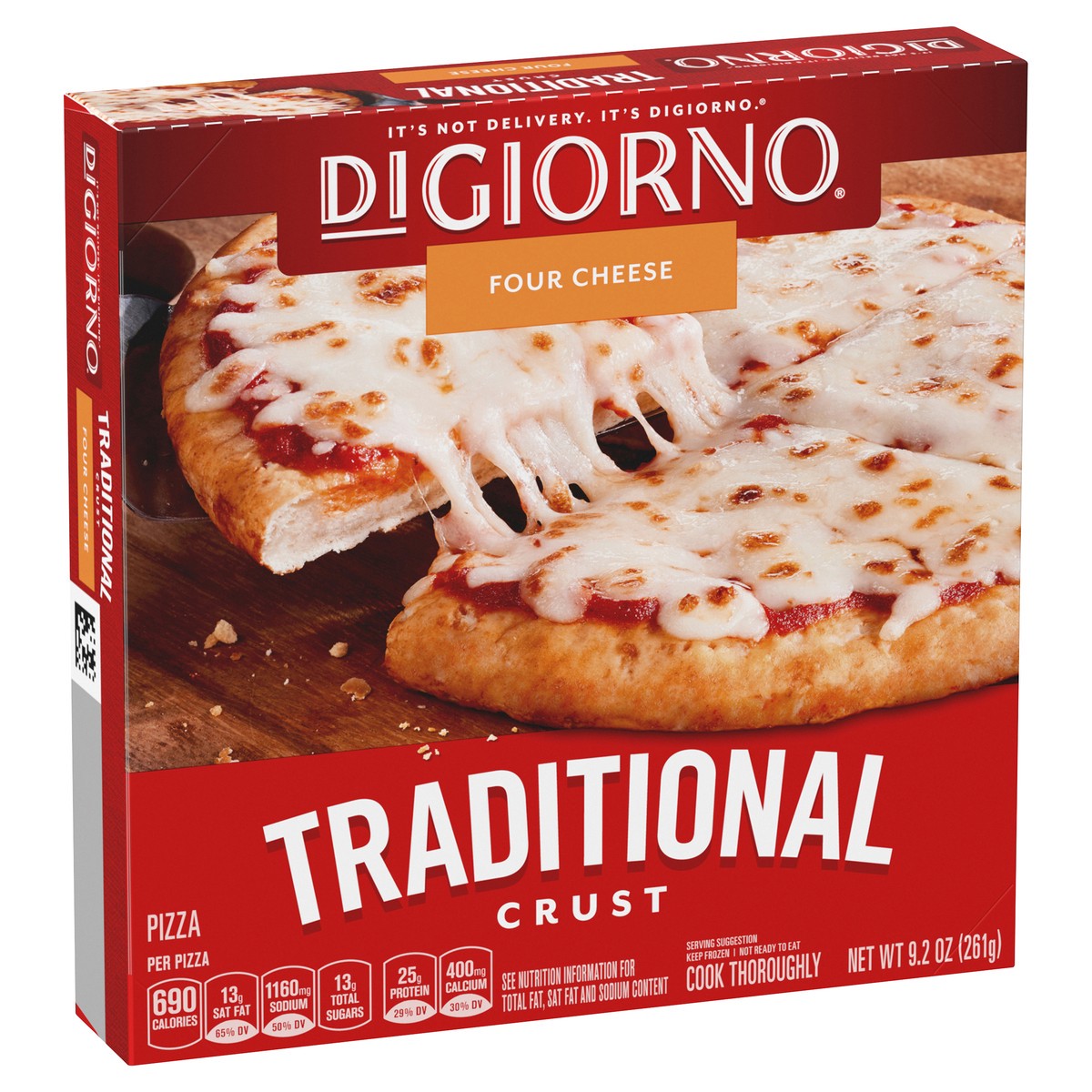 slide 12 of 13, DiGiorno Four Cheese Frozen Personal Pizza on a Hand-Tossed Style Traditional Crust, 9.2 oz