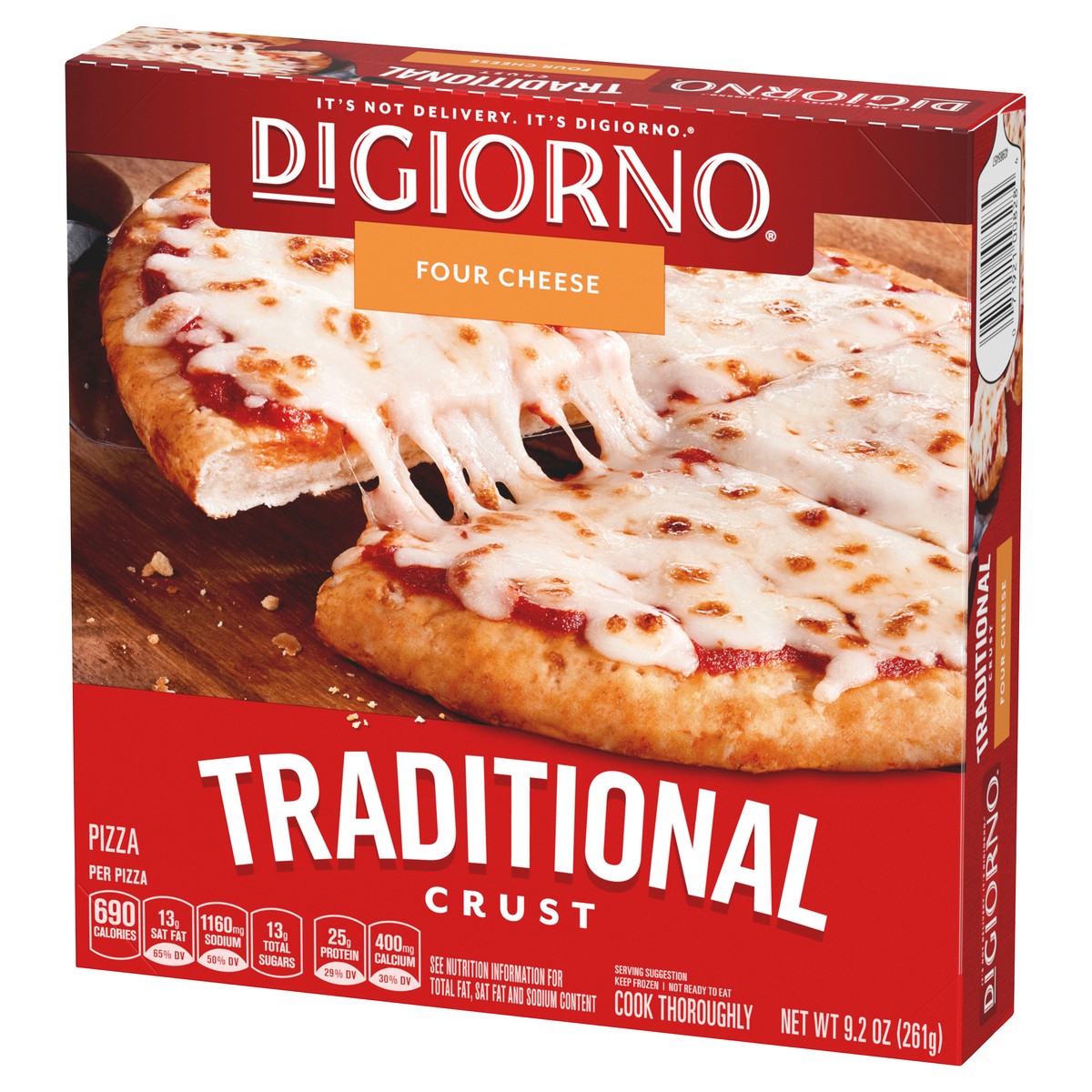 slide 9 of 13, DiGiorno Four Cheese Frozen Personal Pizza on a Hand-Tossed Style Traditional Crust, 9.2 oz
