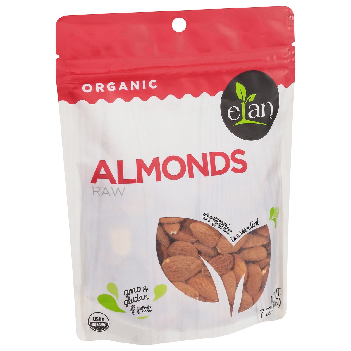 slide 6 of 13, Elan Organic Raw Almonds 7 oz, 7 oz