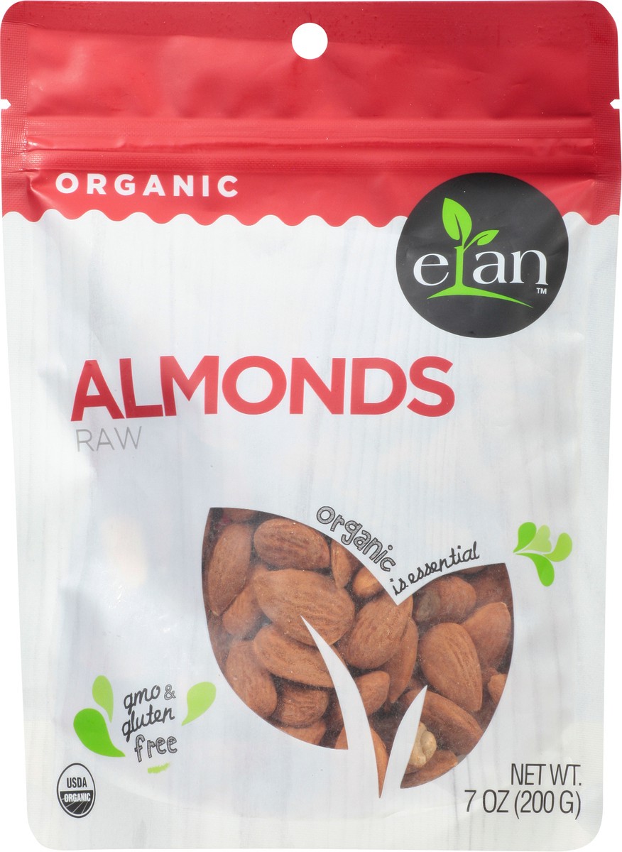 slide 2 of 13, Elan Organic Raw Almonds 7 oz, 7 oz