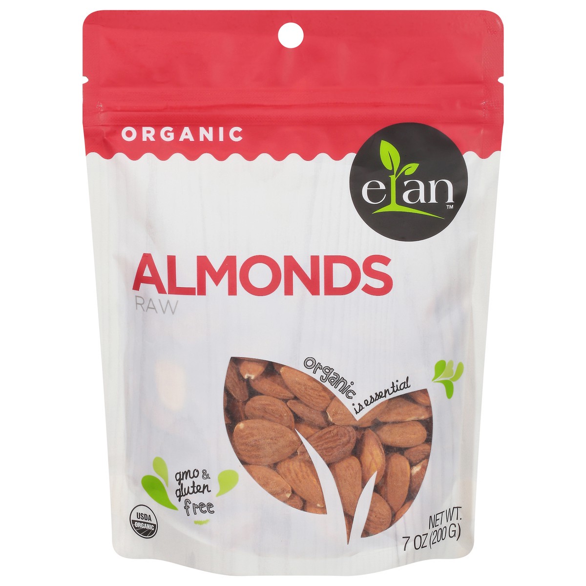 slide 1 of 13, Elan Organic Raw Almonds 7 oz, 7 oz