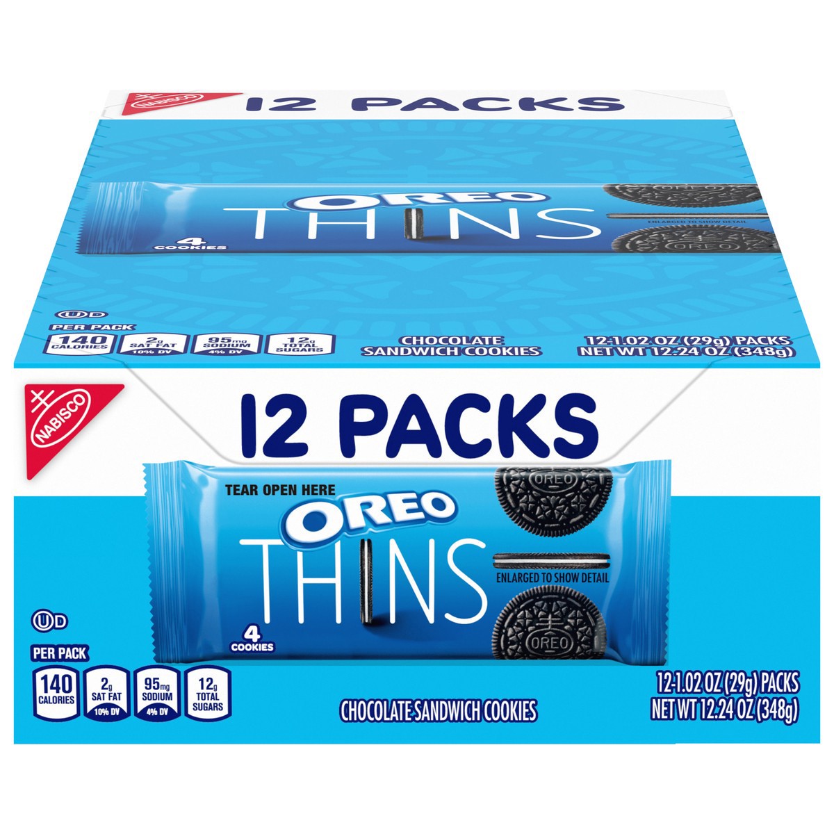 slide 1 of 9, Oreo Thins Chocolate Sandwich Cookies, 12.24 oz