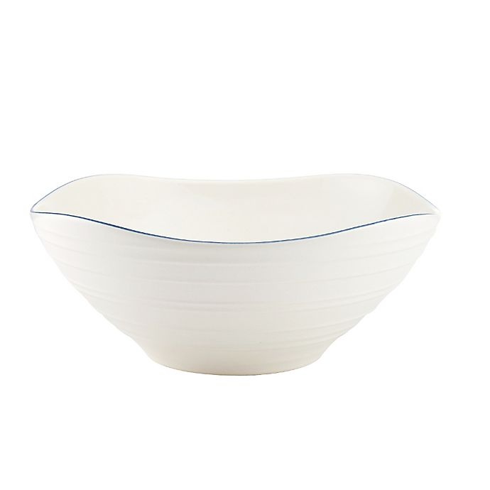 slide 1 of 1, Mikasa Swirl Square Banded Vegetable Bowl - Blue, 1 ct