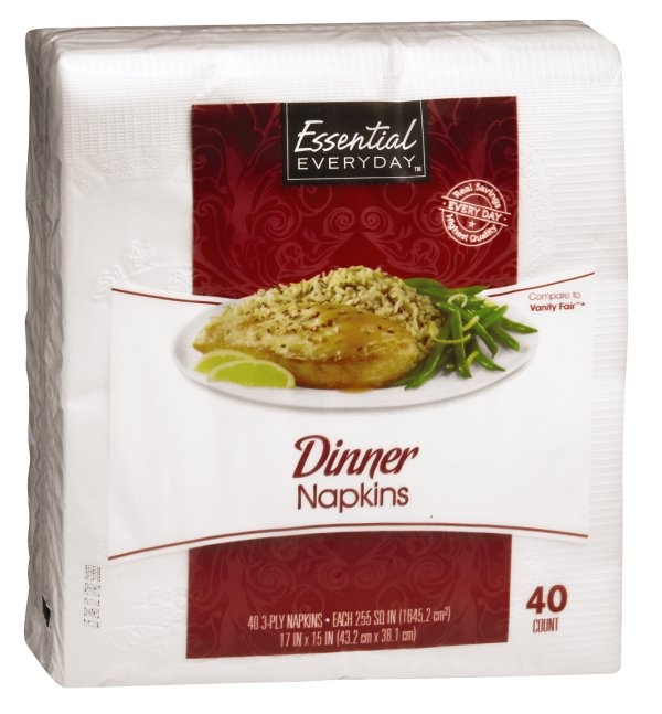 slide 1 of 1, Essential Everyday Dinner Napkins, 40 ct