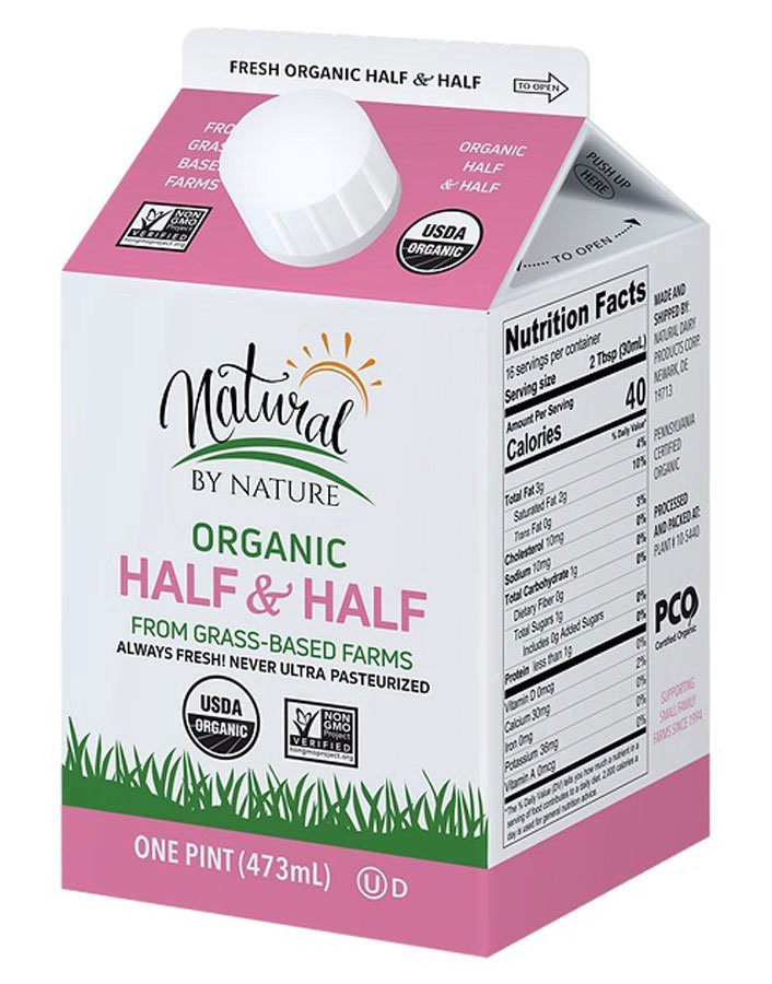 slide 1 of 1, Natural By Nature Milk, Half And Half, Natural By Natu, 16 fl oz