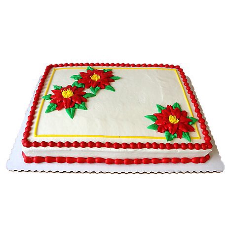 slide 1 of 1, White Cake White Iced Decorated 1/2 Sheet - EA, 1 ct