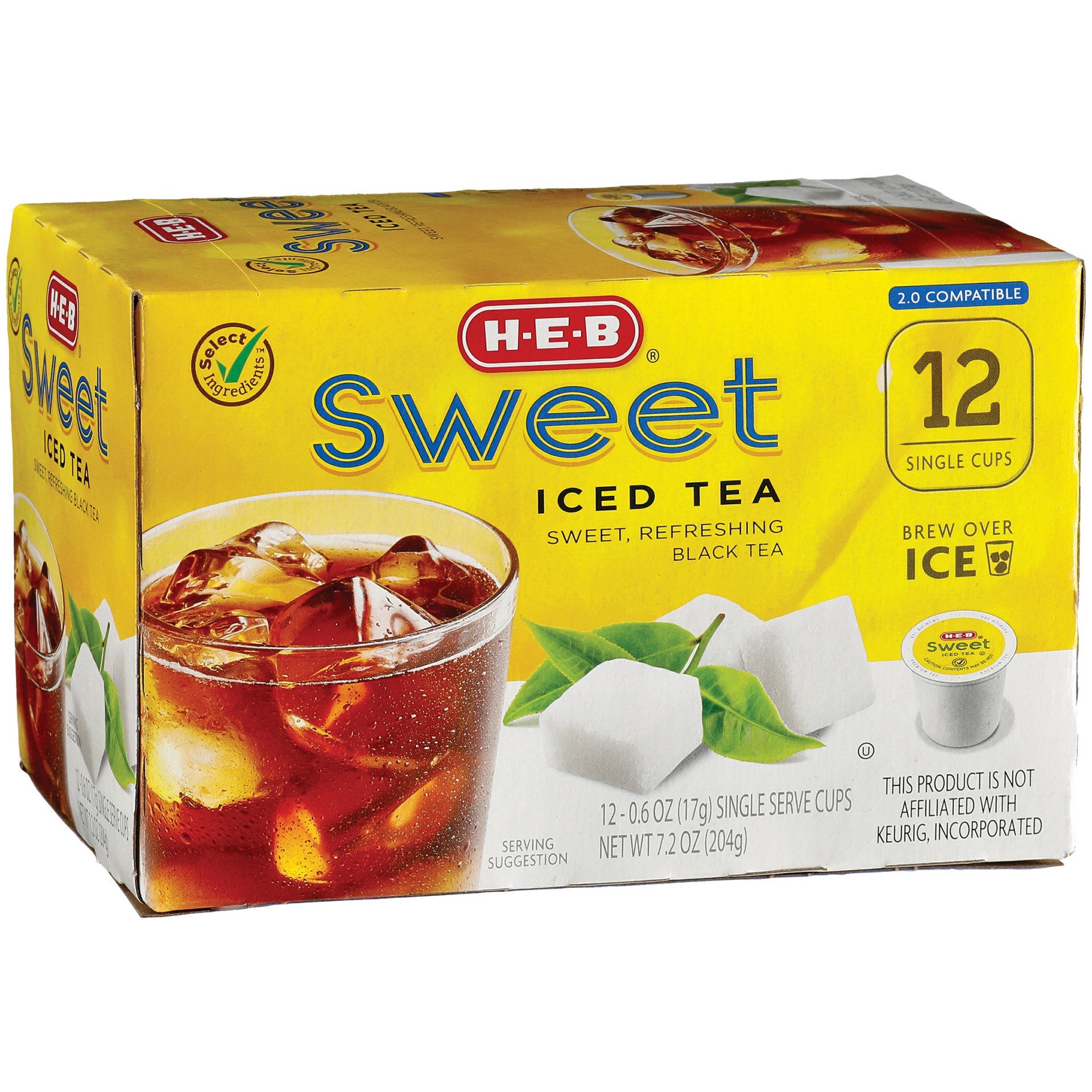slide 1 of 1, H-E-B Iced Tea Single Serve Cups - Sweet Tea, 12 ct
