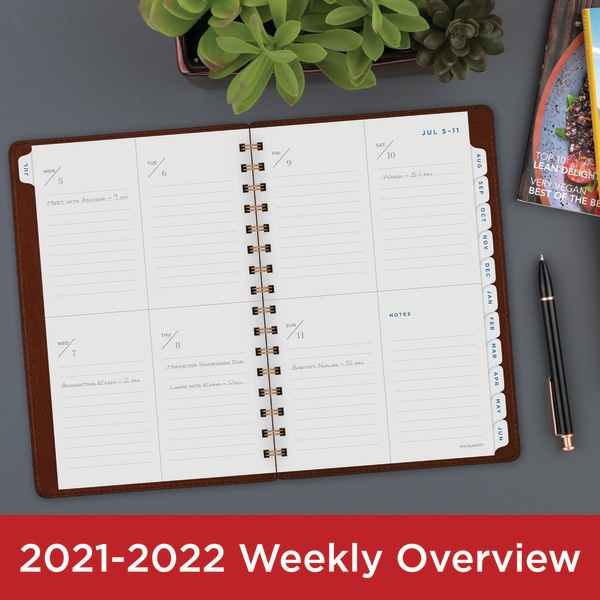 slide 4 of 8, At-A-Glance 13-Month Signature Collection Academic Weekly/Monthly Planner, 8-1/2'' X 5-1/2'', Brown, July 2021 To July 2022, Yp200A09, 1 ct