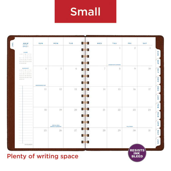 slide 5 of 8, At-A-Glance 13-Month Signature Collection Academic Weekly/Monthly Planner, 8-1/2'' X 5-1/2'', Brown, July 2021 To July 2022, Yp200A09, 1 ct