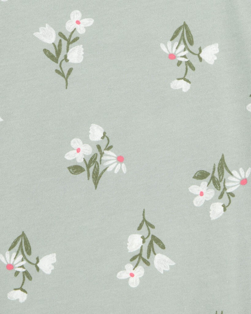 slide 2 of 2, Carter's Toddler Floral Short-Sleeve Fashion Top - Floral Green 2T, 1 ct