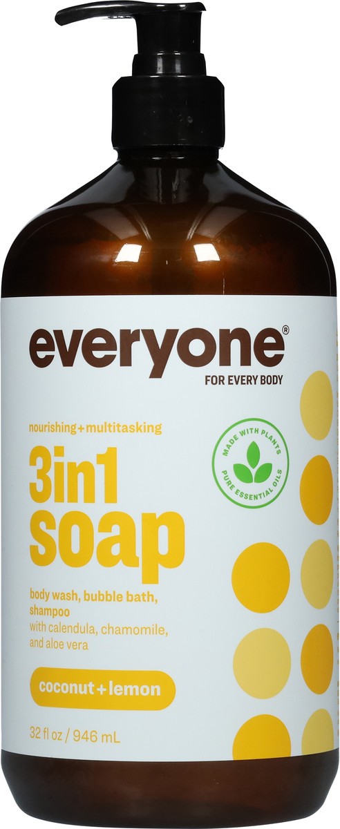 slide 6 of 9, Everyone 3 in 1 Coconut + Lemon Soap 32 fl oz, 32 fl oz