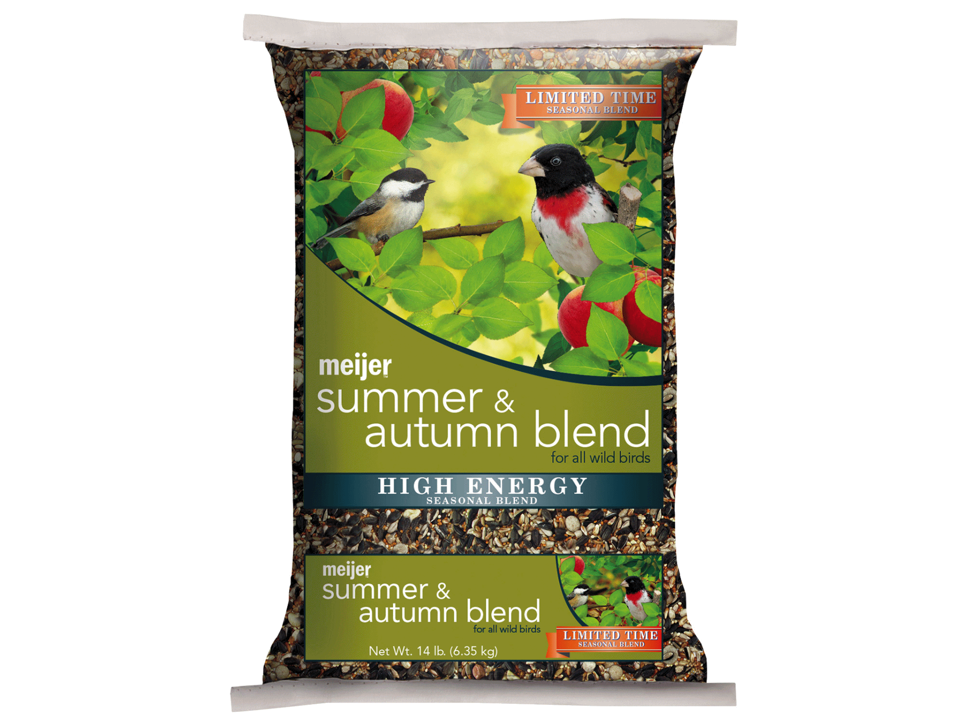slide 1 of 1, Meijer Summer and Autumn Blend Wild Bird Seed, High Energy, 14 lb