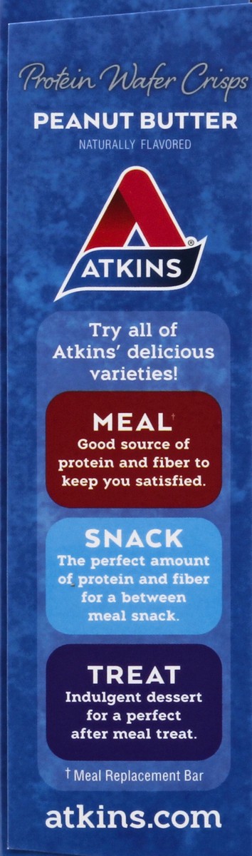 slide 7 of 9, Atkins Snack Peanut Butter Protein Wafer Crisps, 5 ct; 1.27 oz