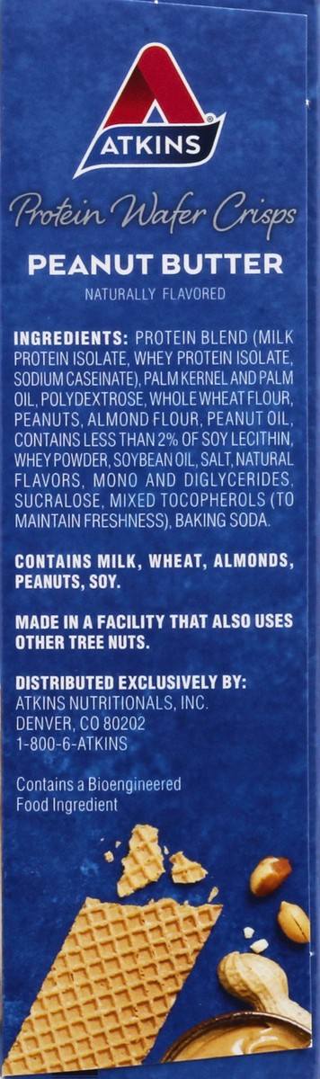 slide 8 of 9, Atkins Snack Peanut Butter Protein Wafer Crisps, 5 ct; 1.27 oz