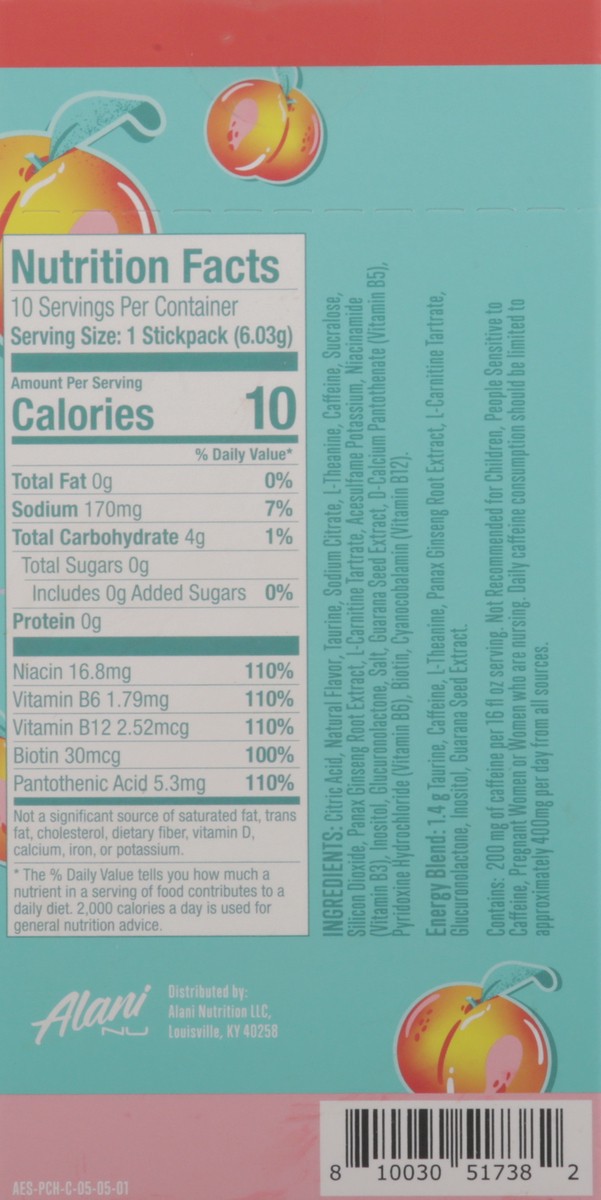 slide 4 of 13, Alani Nu Energy Sticks Juicy Peach - 10 ct, 10 ct; 0.21 oz