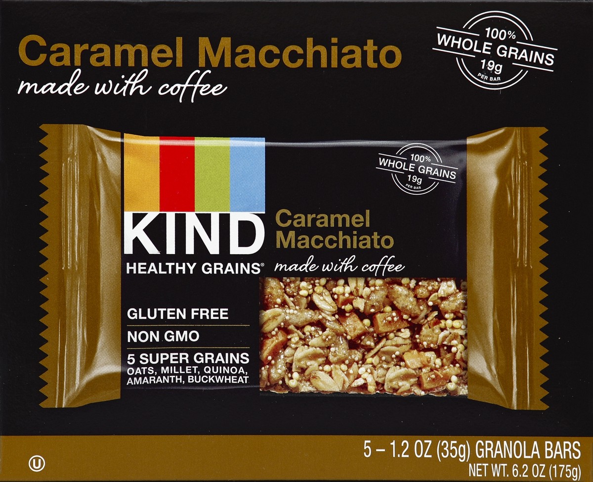 slide 4 of 4, KIND Healthy Grains Caramel Macchiato Granola Bars, 5 ct; 1.2 oz