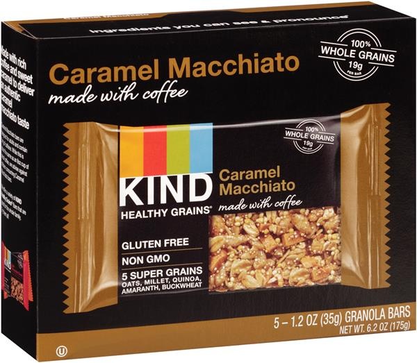 slide 1 of 4, KIND Healthy Grains Caramel Macchiato Granola Bars, 5 ct; 1.2 oz