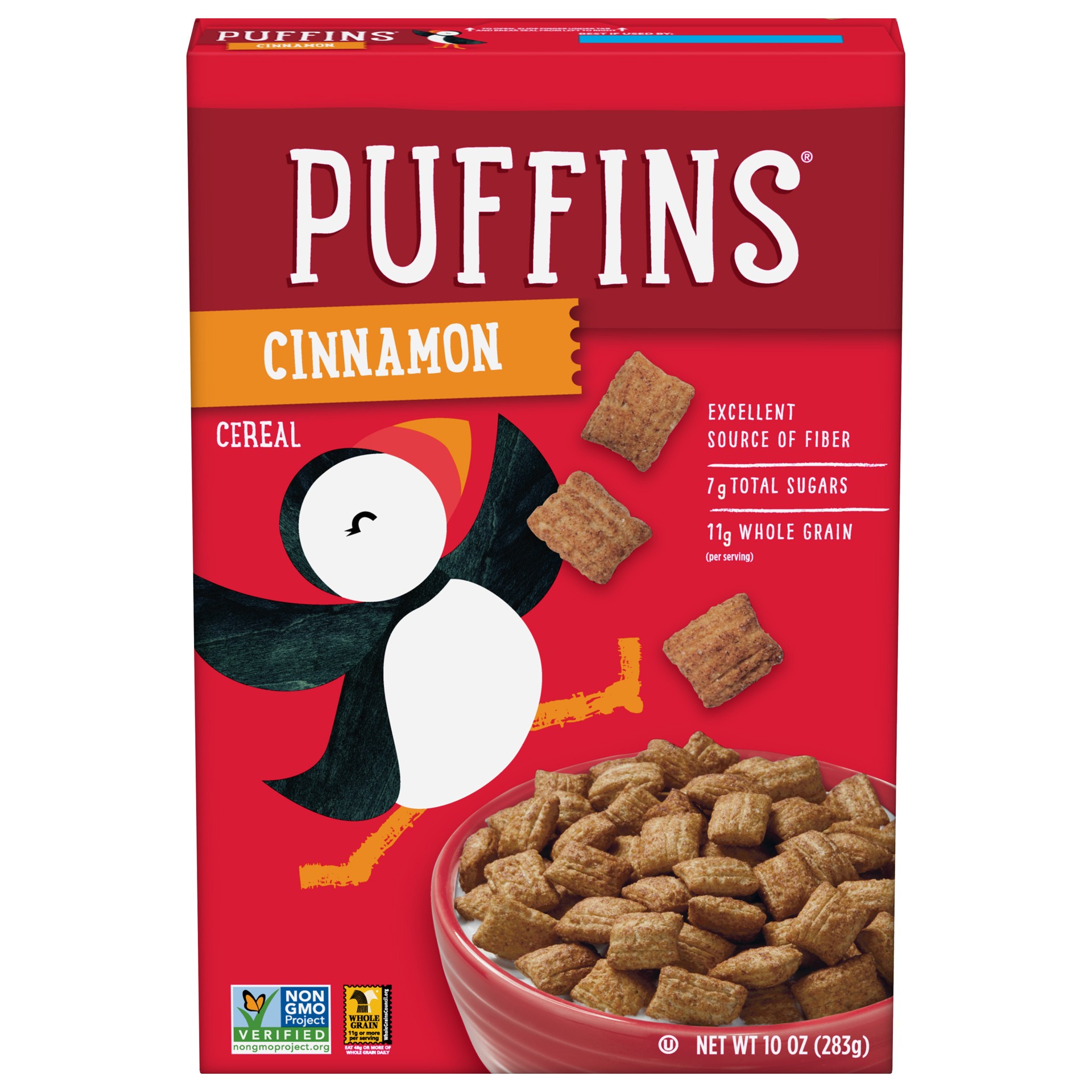 slide 1 of 14, Puffins Cinnamon Cereal, 10 OZ Box, 10 oz